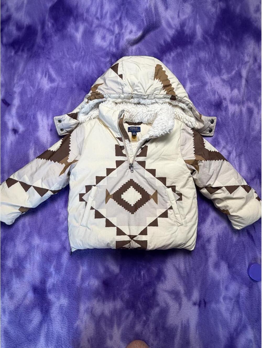 Polo Ralph Lauren kids aztec print hooded down puffer jacket